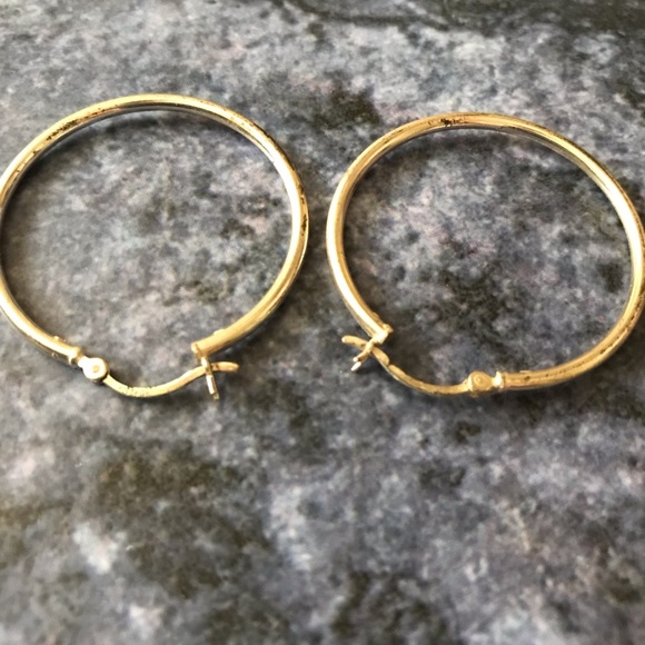 Sterling Silver Hoops Earrings - Picture 3 of 4